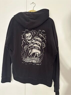 Lurking Class by Sketchy Tank Black Sherpa Hood Pullover Hoodie XL Rare